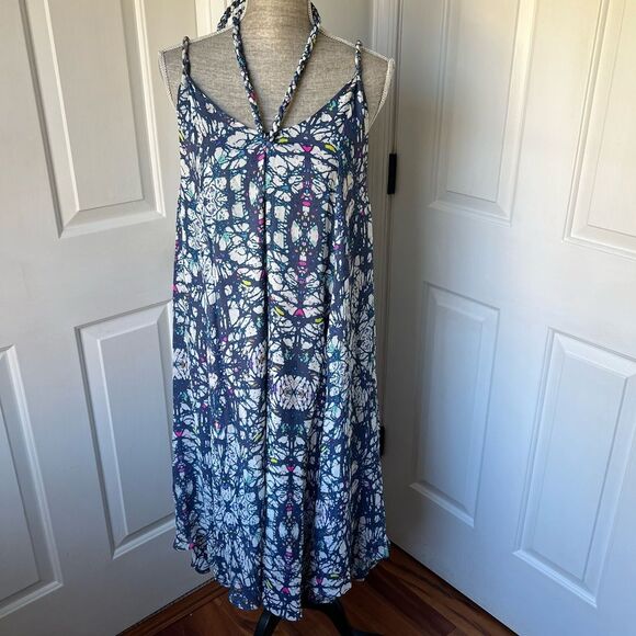 Mara Hoffman Floral Swing Dress Swim Cover Up Braided Straps Size 4 - Picture 1 of 5